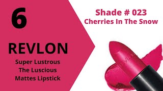 REVLON Super Lustrous The Luscious Mattes Lipstick  Shade  023 Cherries in the Snow  Hydrating 6 [upl. by Enaek]