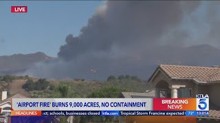 Airport Fire burns 9000 acres no containment [upl. by Skricki421]