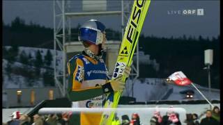 Gregor Schlierenzauer Lillehammer 2009 1505m  Fall ORF AMAZING JUMP [upl. by Anialam]