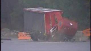 Truck crashes into bollards [upl. by Oicnerual]