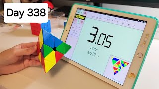 1 Year Cubing Pyraminx Challenge Day 338365 ao5 410  Noob Cuber [upl. by Mendelson]