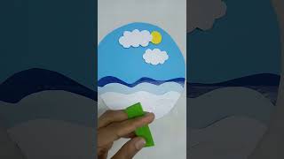 view of sea in paper craftpapercraft youtubeshorts shorts sea [upl. by Lehcnom]