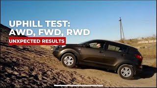 4x4 and AWD and FWD and RWD SUV for uphill test [upl. by Eenor]