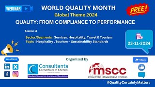 Webinar on Hospitality  Tourism – Sustainability Standards  23112024 [upl. by Ariahaj]