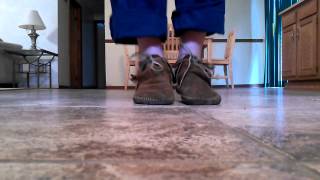 Minnetonka ankle moccasins well worn [upl. by Gnem]