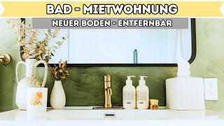 Bad  Mietwohnung  ROOM MAKEOVER mit kleinem Budget I Selbstklebender Bodenbelag I DIY [upl. by Koah]