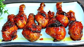 Browned Butter Honey Garlic Chicken Drumsticks  Easy Delicious Chicken Recipe [upl. by Thorncombe]