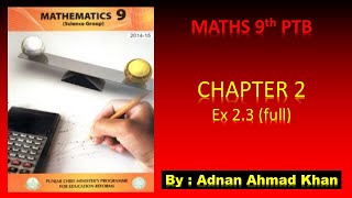 maths 9th PTB ex 2 3 Q1  Q2  Q3 [upl. by Aniakudo]