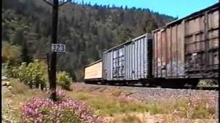 Freight train approaching Dunsmuir  1 [upl. by Eelanej626]