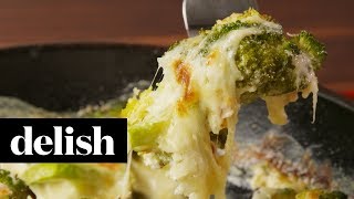 Cheesy Baked Broccoli  Delish [upl. by Atiruam]