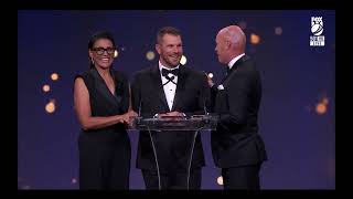 Aaron Finch interview toast to the retiring class  Australian Cricket Awards 2024 [upl. by Dnalon]