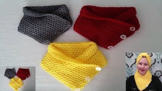 COMO TEJER CUELLO BUFANDA A CROCHET 🧶🧣 [upl. by Bourke873]