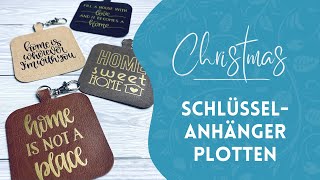 Weihnachtsgeschenkidee 21 Schlüsselanhänger aus Kunstleder plotten und mit Flexfolie verzieren [upl. by Halladba]