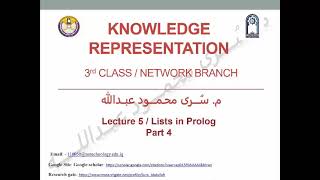 Knowledge Representation lecture 5 Lists in Prolog Part 4 [upl. by Tews]