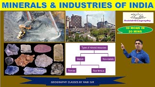 RI ICDS amp ALL ODISHA EXAMS II30MCQS IN 20 MINSII MINERAL amp INDUSTRIES OF INDIA RabisirGeography [upl. by Dorey]