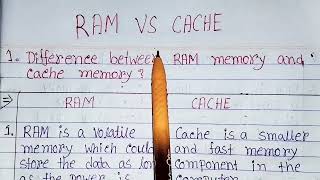 Cache vs ramdifference between cache memory and main memorycache memory vs ramram vs cache hindi [upl. by Tnattirb]