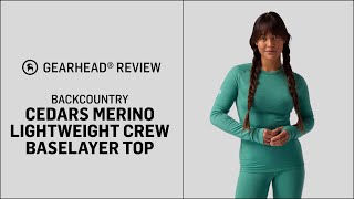 Backcountry Womens Cedars Merino Crew Baselayer Top  GH Review [upl. by Pulcheria]