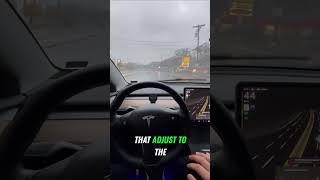 Incredible 🌧️ Watch Tesla Master Rainy Roads 🚗💨 [upl. by Valene]