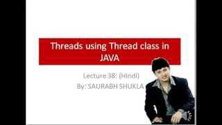 Lecture 38 Threads using Thread Class in Java Hindi [upl. by York135]