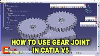 Gear Joint  DMU Kinematic CATIA V5  Simulation in CATIA V5  cadguruji [upl. by Nogas583]