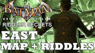 Batman Arkham Asylum East Secret Map Location and Riddle Solutions [upl. by Adaline]