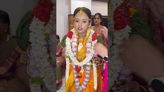 Bride Vidhya’s muhurtham makeover💛  Final part shorts makeup bridalmakeup trending bride [upl. by Ellehcer]