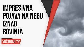 Impresivna pojava iznad Rovinja Pogledajte kako se oblaci vrtlože nad gradom [upl. by Muir]