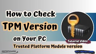 How to Check TPM version on your Computer doitmostafa [upl. by Puglia]