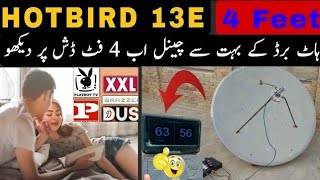 HOTBIRD 13E Satellite Settings on 4 FEET Dish Latest Channels Update [upl. by Hanafee]