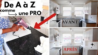 POSER UN PAPIER ADHÉSIF ✂RENOVER UN PLAN DE TRAVAIL CUISINEHOW TO APPLY DCFIX ON KITCHEN WORKTOPS [upl. by Atidnan]