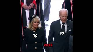 Joe biden with Queen Elizabeth vs at her funeral is so sad to see elizabethll joebiden [upl. by Rabka]