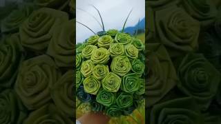 rose coconut leaf manipulation creative diy yt ytshortsindia [upl. by Haidej267]