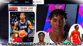 MOST REALISTIC AJ DYBANSTA FACE CREATION NBA2K25 [upl. by Saerdna]