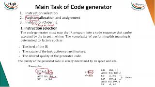 51 issues in design of Target Code Generator [upl. by Nairrod790]