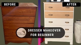 BeginnerFriendly Dresser Makeover Furniture Flipping [upl. by Ellehcem]