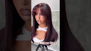 So Natural amp Nice Layered Bangs Human Lace WigRPGSHOW OUTLET lacewigs hdlace layers hairstyle [upl. by Hagi]