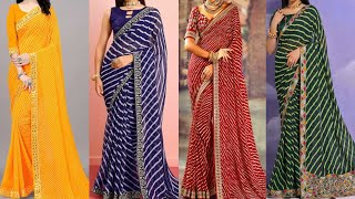 🍀Party Wear New Catalogue Leheriya Saree  Latest Leheriya Saree For Party Wear Collection [upl. by Mahda]