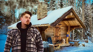 Surviving 40° Winter Alone In Wilderness Log Cabin [upl. by Eiuqnimod652]