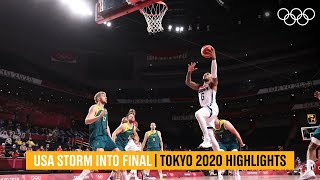 USA advance to gold medal final 🏀  Tokyo2020 Highlights [upl. by Dowell]