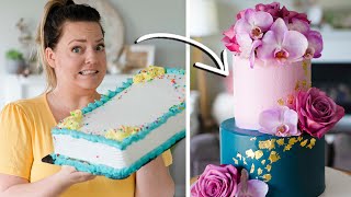 Turning a 20 Grocery Store Cake into a 500 Wedding Cake [upl. by Adine]