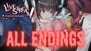 ALL ENDINGS Livestream Escape From Hotel Izanami 🔥Waifu Horror Game Full of Fanservice🔥 [upl. by Marleah]