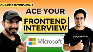 Microsoft Frontend Interview Experience  Chakde Interviews ⚡️ [upl. by Dnomad]