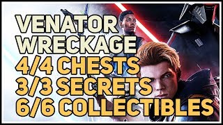 All Venator Wreckage Secrets Chests and Databank Collectibles Zeffo Star Wars [upl. by Acirtap]