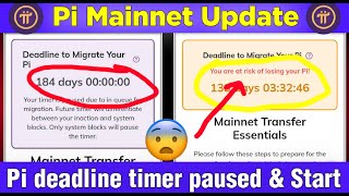 Pi Network New Update Today  Deadline to Migrate Your Pi  184 Days Timer Pause Problem amp KYC News [upl. by Eirrak]