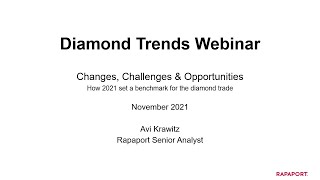 Rapaport Diamond Trends Webinar  Changes Challenges and Opportunities [upl. by Annaer42]