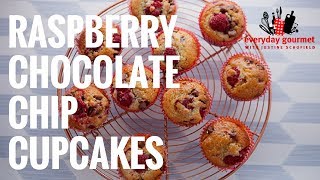 Raspberry Chocolate Chip Cupcakes  Everyday Gourmet S6 E65 [upl. by Htezil530]