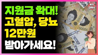 고혈압 당뇨 있다면 지원금 12만원 받아가세요 신청해야 줍니다 [upl. by Yenaled424]