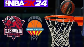 LIGA ENDESA 20232024 Baskonia vs Valencia Basket SIMULACIÓN NBA2K24 4K [upl. by Sicard]