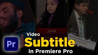 How to Add Animated Subtitle In Premiere Pro  Add Video Subtitle Automatically  in Hindi [upl. by Iggy903]