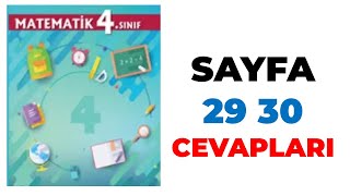 4 Sınıf Matematik Ders Kitabı Sayfa 29 30 Cevapları [upl. by Lewie]